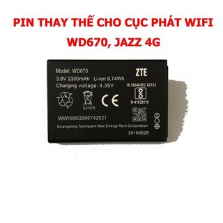 PIN ZTE WD670 Chính Hãng dung lượng pin 2300mAh Là pin thay thế cho cục phát wifi di động 4G ZTE