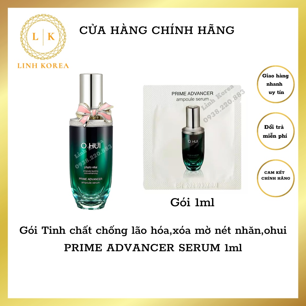 Gói Tinh chất chống lão hóa,xóa mờ nét nhăn,Ohui Prime Advancer Serum 1ml