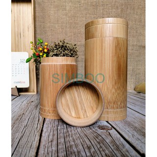 Hộp đựng trà bằng tre nguyên khúc tự nhiên