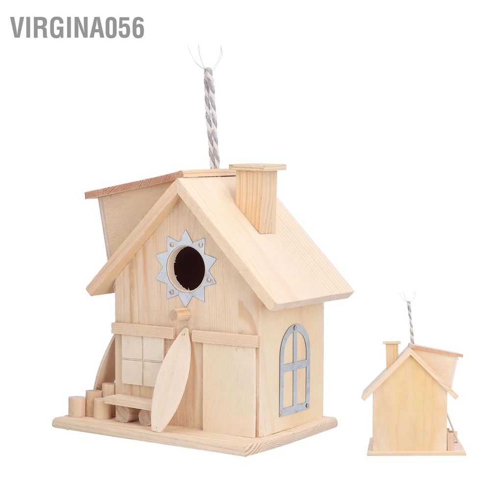 Virgina056 Nhà chim bằng gỗ ngoài trời Phong cách nông thôn Vườn treo trang trí Tổ yến cho én