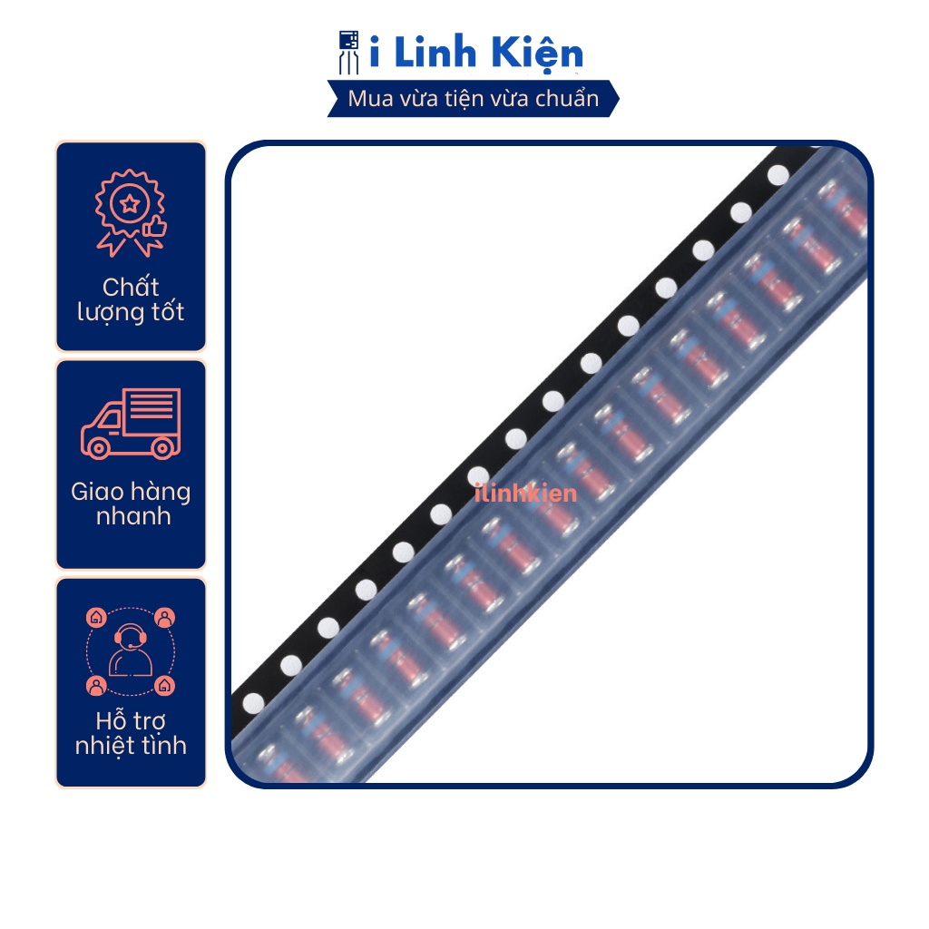 Diode zener dán SMD 3.3V/3.9V/5.1V/5.6V/6.2V/9.1V/12V/15V/20V/24V 1W.