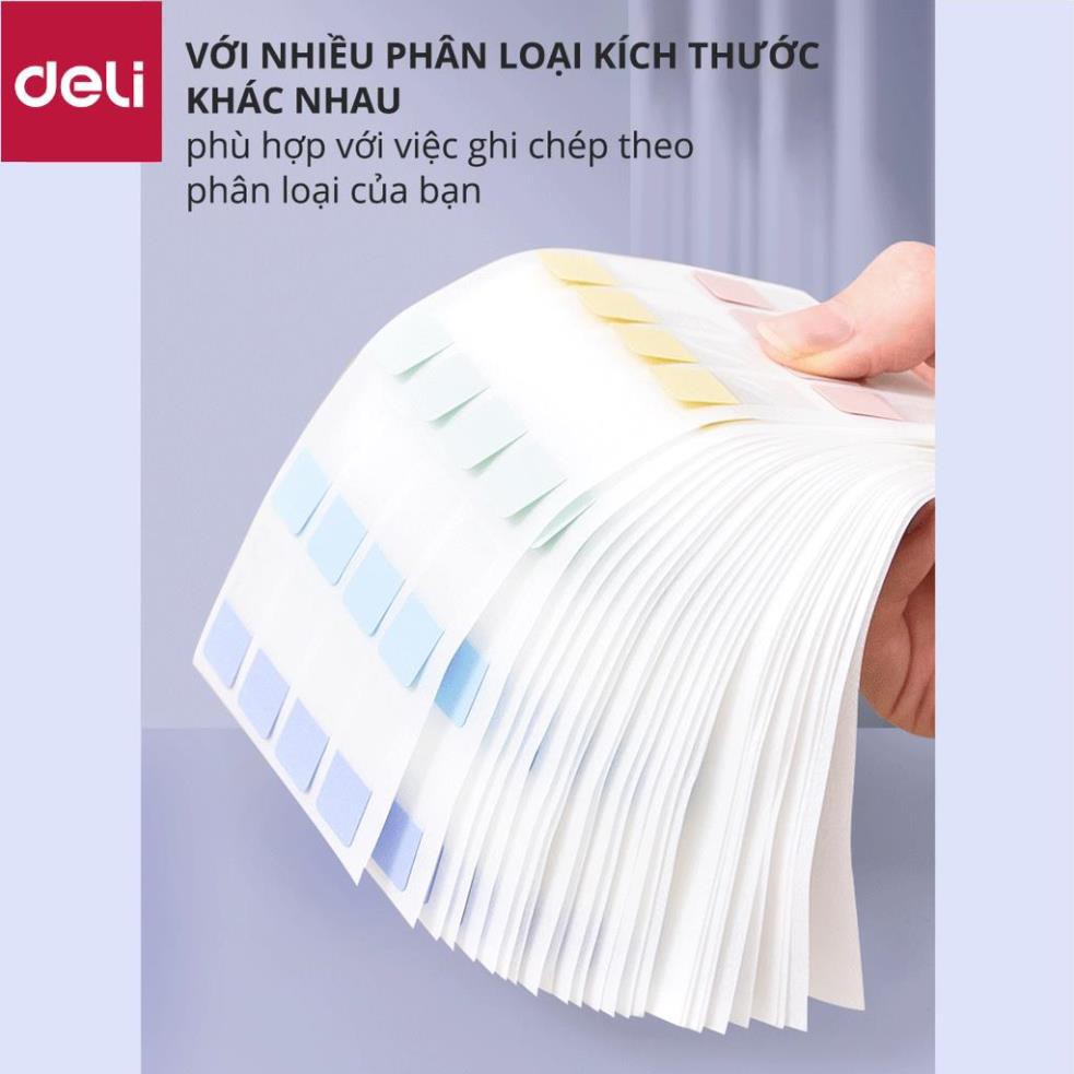 Giấy phân trang nhiều màu pastel - 28x25mm Deli - 21535 / 21536/ 21537 [Deli]