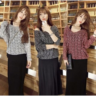 2017 Plus Size Quần Áo Nữ Dài Tay Dệt Kim Phù Hợp Với Váy Phiên Bản Hàn Quốc Slim-Fit Hai Mảnh Váy Dài Plus Kích Thước Bí Ẩn Bác Sĩ Bé Gái Quần Áo Nút Hàn Quốc Phải