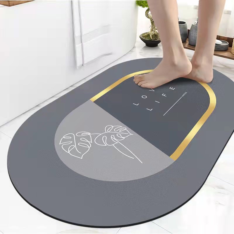Thảm lót sàn nhà tắm siêu thấm - Thảm chùi chân Home chống trượt nhanh khô- Thảm chân Silicon decor nhà siêu mịn