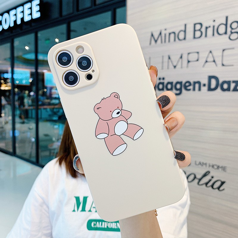 Ốp Điện Thoại TPU Mềm In Hình Gấu Đáng Yêu Ôm Viền Máy Cho iPhone 12 Pro Max Đến 7Plus-ZUMI STORE