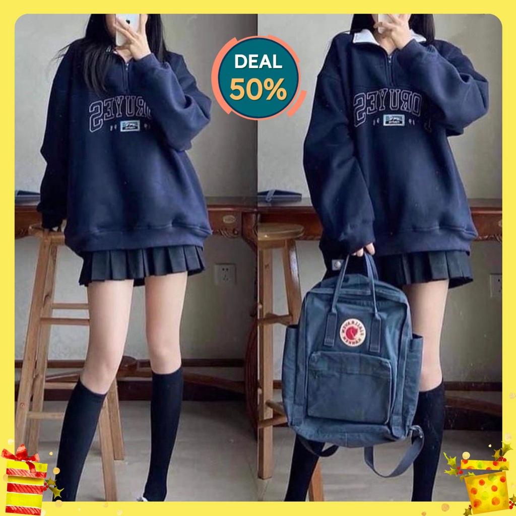 Áo hoodie dáng rộng phong cách Unisex HAPPY Tomiihouse , Áo sweater nam nữ HOT TREND thu đông