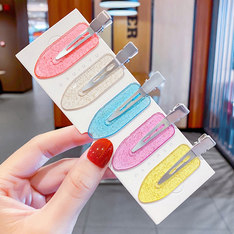 Kẹp Tóc Mái Màu Kẹo Trong Suốt Không Đường May Phong Cách Hàn Quốc Cho Nữ