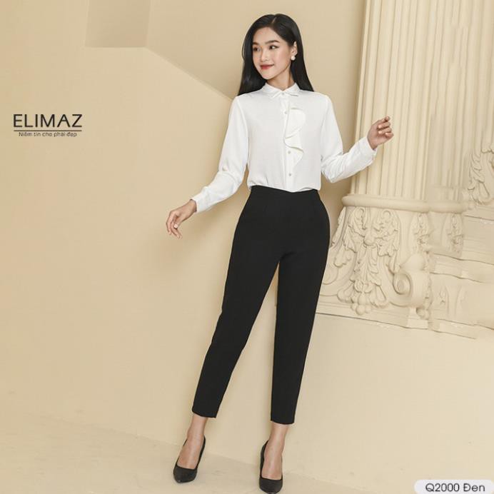 [Thiết kế mới 2021] Quần tây âu công sở nữ lưng cao Elimaz, khoá sườn chất vải dày dặn co giãn không bai xù Q2000 | BigBuy360 - bigbuy360.vn