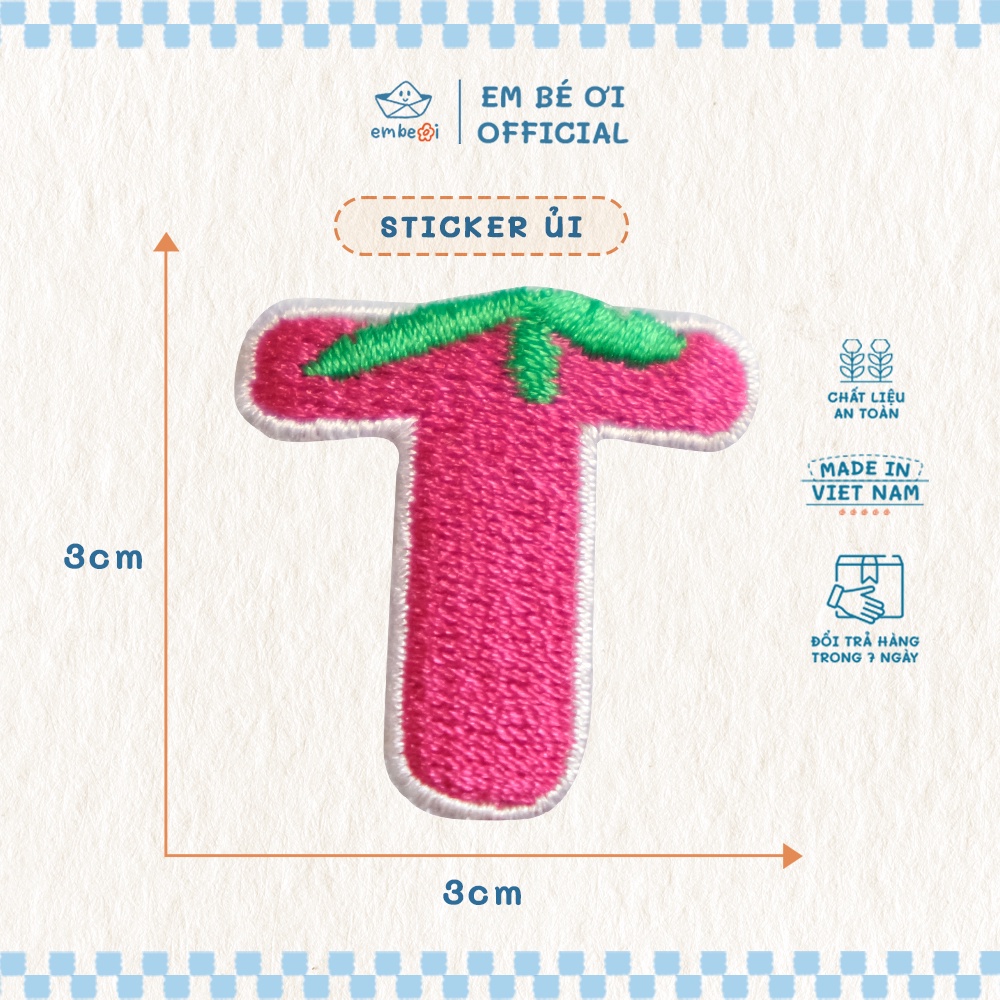 Phụ kiện Sticker ủi bảng chữ cái EM BÉ ƠI 22C01E2