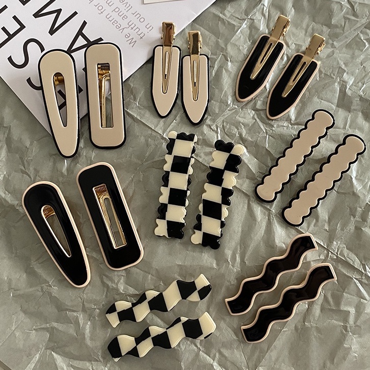 Kẹp Tóc Làm Từ Nhựa Acrylic Phong Cách Retro Hàn Quốc Thời Trang Đơn Giản Cho Nữ