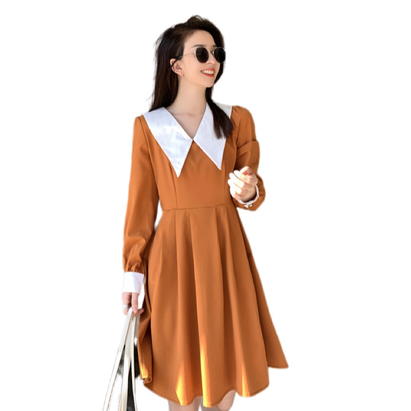 Đầm Nữ Dáng Ôm Màu Trơn Phong Cách Retro Hàn Quốc Mới