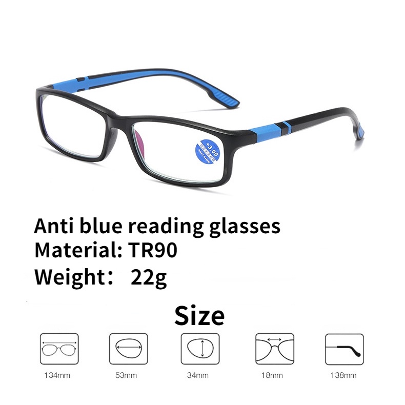 Kính đọc sách dành cho nam giới chặn ánh sáng xanh Kính đọc thể thao