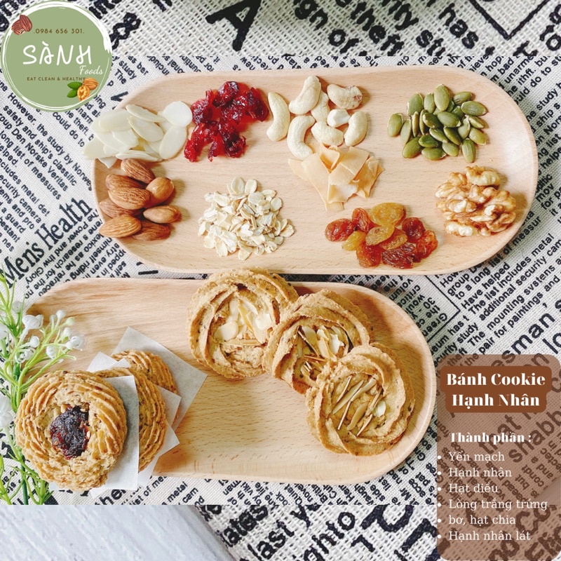 Bánh Ngũ Cốc Giảm Cân - Cookie Hạnh Nhân, Bánh hạt dinh dưỡng, Bánh ăn kiêng