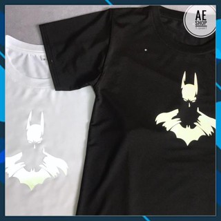 ( SALE 50%) Áo Thun in hình vector Batman phản quang - Trắng - Đen