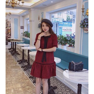 Váy dạ muối tiêu đỏ