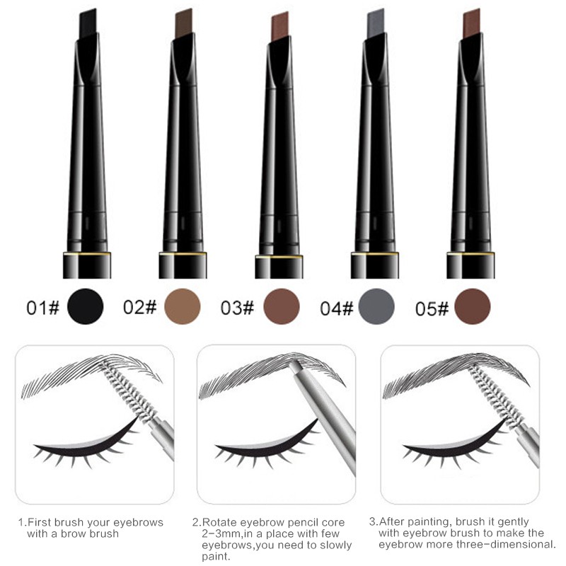 (Hàng Mới Về) Bút Kẻ Mày Dạng Xoay Tự Động Chống Thấm Nước Với 5 Kiểu Màu Tùy Chọn | BigBuy360 - bigbuy360.vn