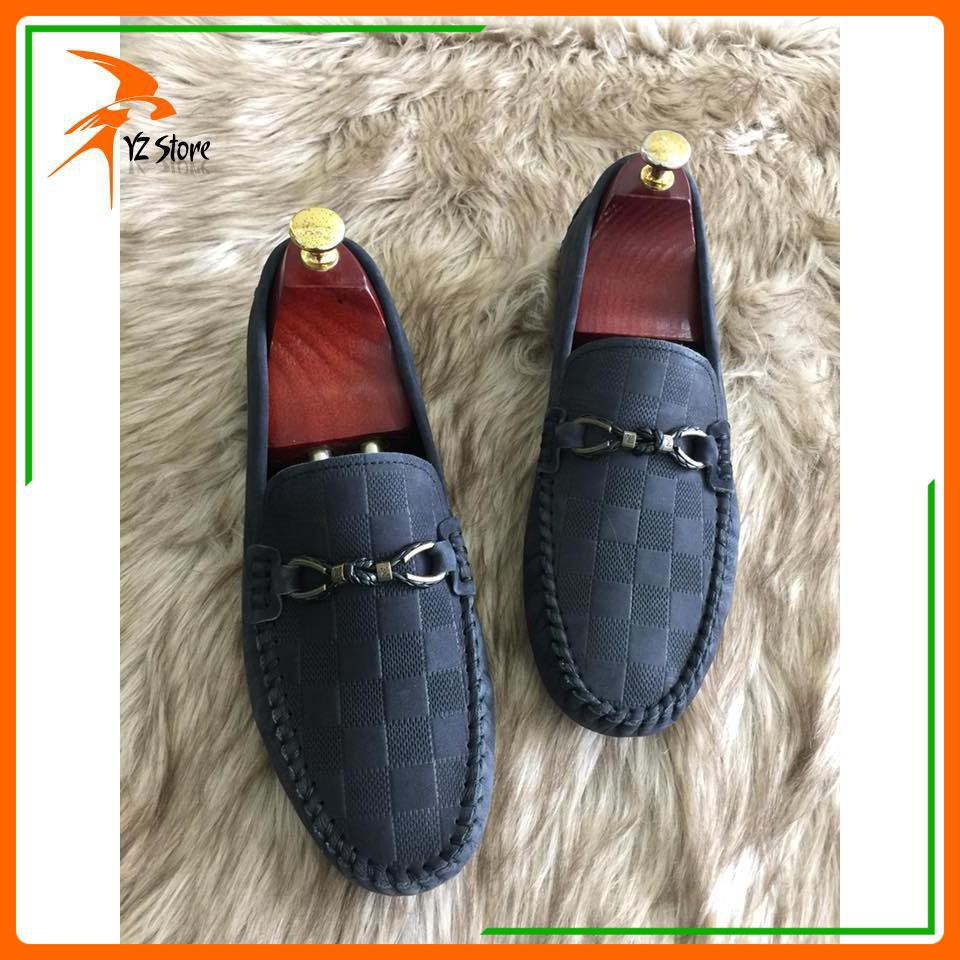 Giày lười nam da bò có khóa da lộn(Kèm Phiếu Bảo Hành Da)