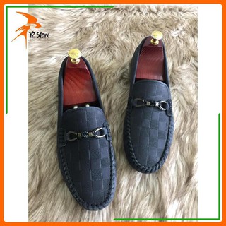Giày lười nam da bò có khóa da lộn(Kèm Phiếu Bảo Hành Da)