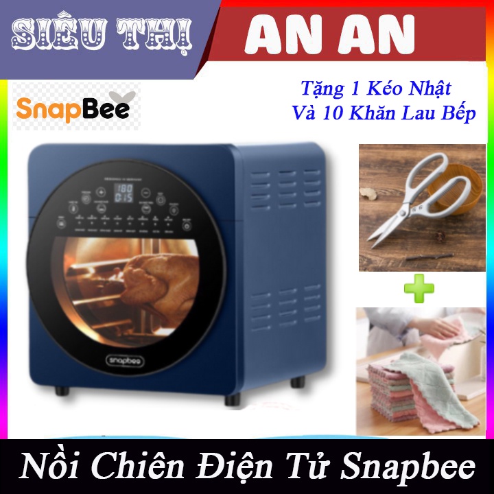 Nồi chiên không dầu điện tử SNAPBEE SNK1504DE 14 lít công suất 1700W bảo hành 12 tháng tặng 1 kéo và 10 khăn lau bếp