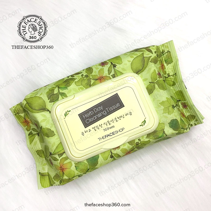 Khăn giấy tẩy trang Herb Day Cleansing Tissue The Face Shop