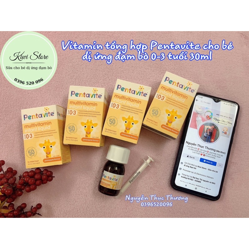 Vitamin tổng hợp Pentavite cho bé dị ứng đạm sữa bò (0-3 tuổi) 30ml