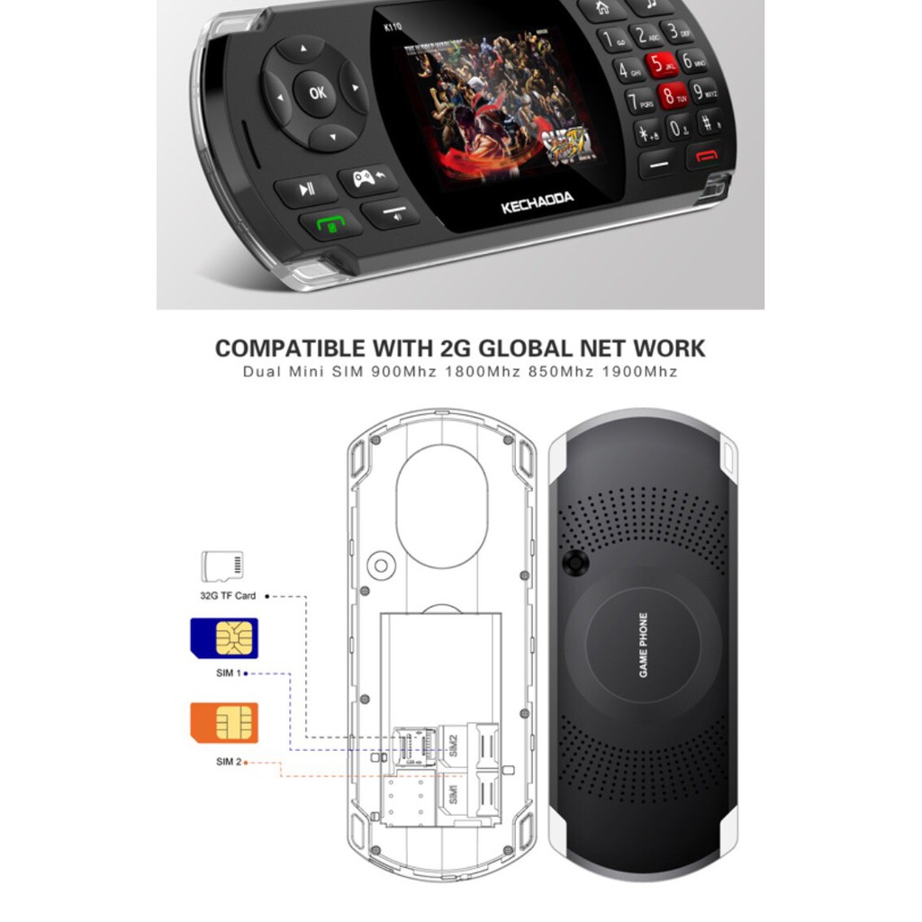 [Mã ELMS5 giảm 7% đơn 300K] Điện thoại Kechaoda K110 - Cài sẵn 84 game | BigBuy360 - bigbuy360.vn