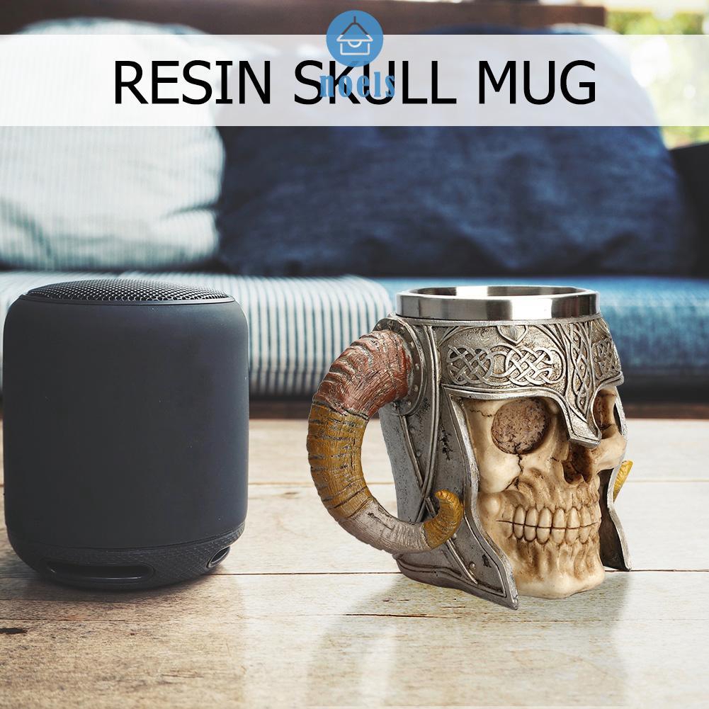 【Promo Ready】Stainless Steel 3D Drinking Cup Resin Skull Mug Beer Tea Cups Bar Drinkware♥noel✧