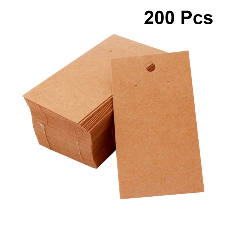 200pcs Earring Cards Hanging DIY Kraft Package Earring Display for Tags