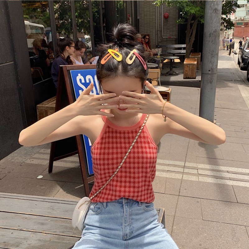 Áo Nữ Không Tay Kẻ Sọc Vuông Thời Trang Hàn Quốc | BigBuy360 - bigbuy360.vn