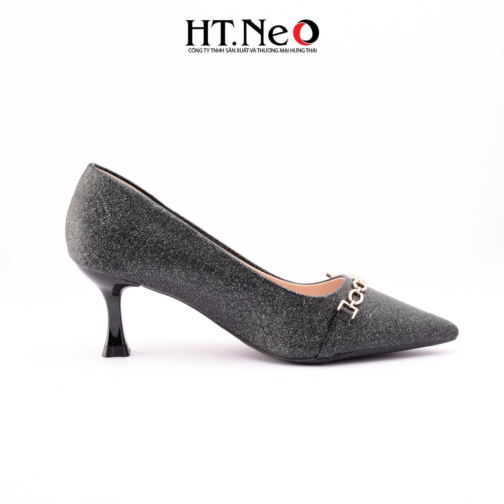 Giày cao gót HT.NEO thiết kế óng ánh bắt mắt, êm chân, khuy kim loại thanh lịch, chiều cao gót 5cm CS210