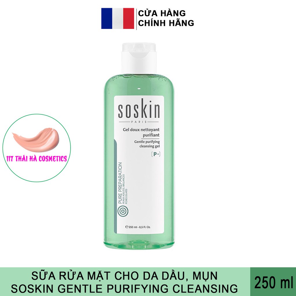 Sữa rửa mặt ngừa mụn Soskin Gentle Purifying Cleansing Gel 250ml