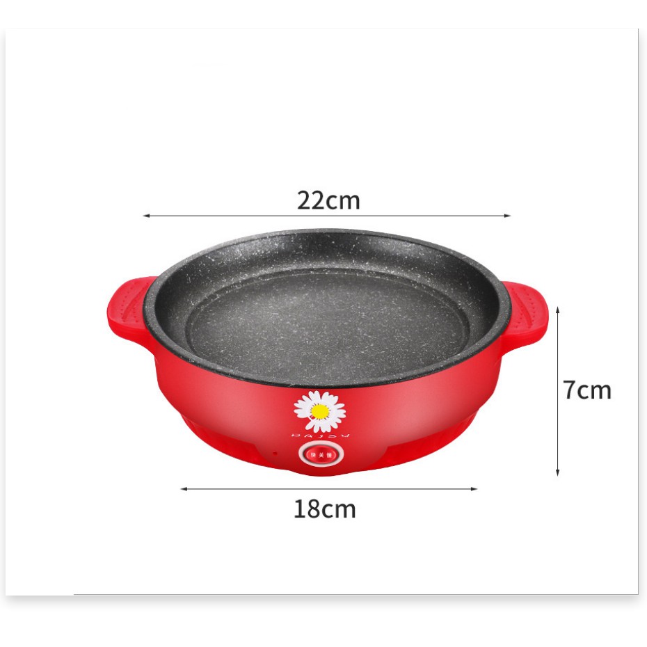 Bếp nướng điện 💓FREESHIP💓 Bếp nướng điện không khói Hàn Quốc hình tròn mini, vỉ nướng chống dính 9778