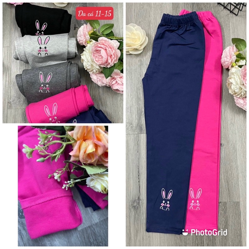 {18-28kg} Quần legging nỉ da cá bé gái size đại  Quần dài thu đông bé gái