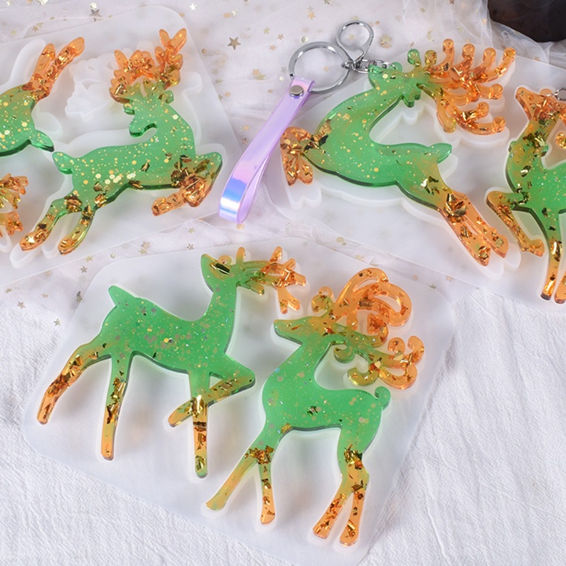 Blg Khuôn Làm Trang Sức Thủ Công Hình Tuần Lộc Giáng Sinh Bằng Nhựa Resin Dễ Tháo Gỡ Không