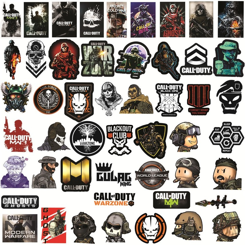 Set 100 sticker dán chống nước in hình game Call of Duty