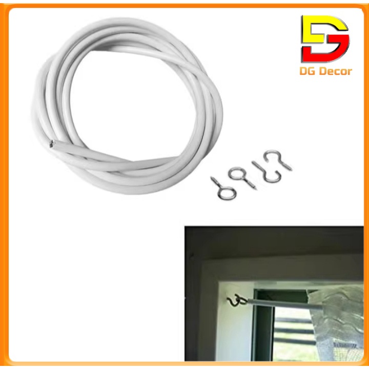 Dây Treo Rèm Cửa Dây Treo Quần Áo Đa Năng Có Móc Chất Liệu Thép Bọc Nhựa Chắc Chắn DC 167