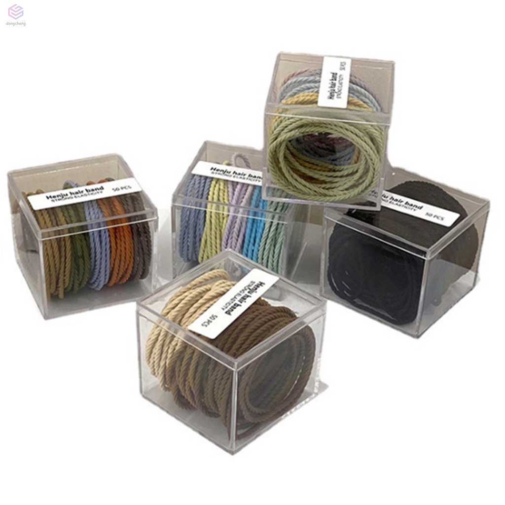 Set 50 Dây Cột Tóc Có Thể Tái Sử Dụng Siêu Bền Cho Nữ