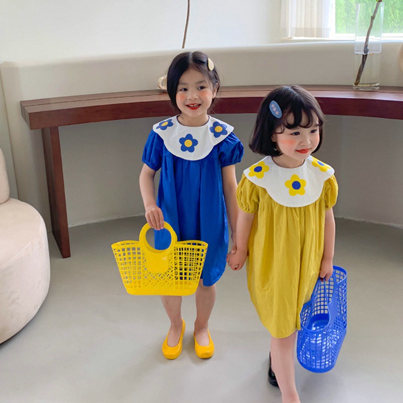 Đầm Công Chúa Tay Ngắn In Hoa Se7en Cho Bé Gái