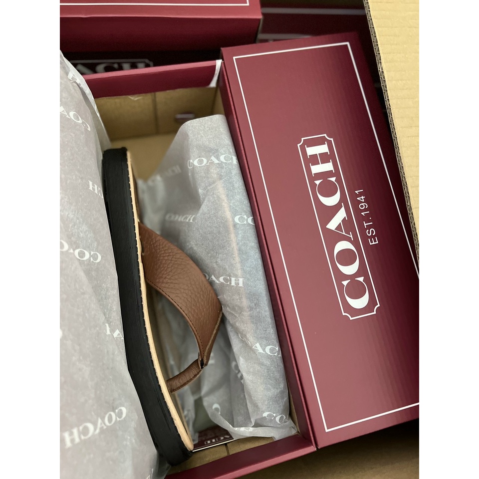 Dép Kẹp Da Coach Xỏ Ngón Cao Cấp, Thiết Kế Hiện Đại