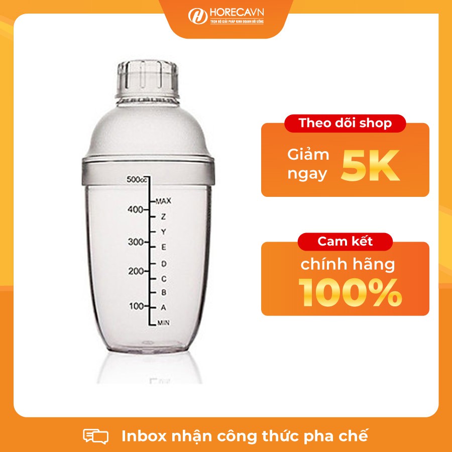 Bình Shake chia vạch 530ml - Bình Nhựa Cao Cấp Chịu Bền, Chịu Nhiệt Cực Tốt