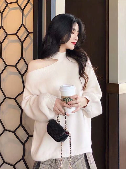 (HÀNG ORDER) Áo len lệch vai phong cách sexy trẻ trung - GNCM | BigBuy360 - bigbuy360.vn