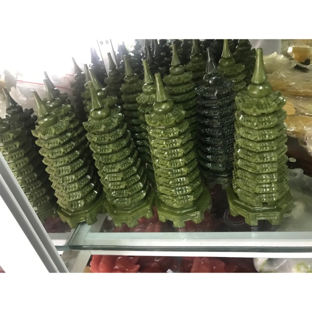 Tháp văn xương đá lam ngọc serpetine