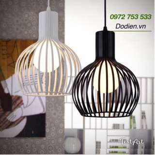 Đèn thả quán cafe lồng sắt lục bình D260 tặng kèm bóng