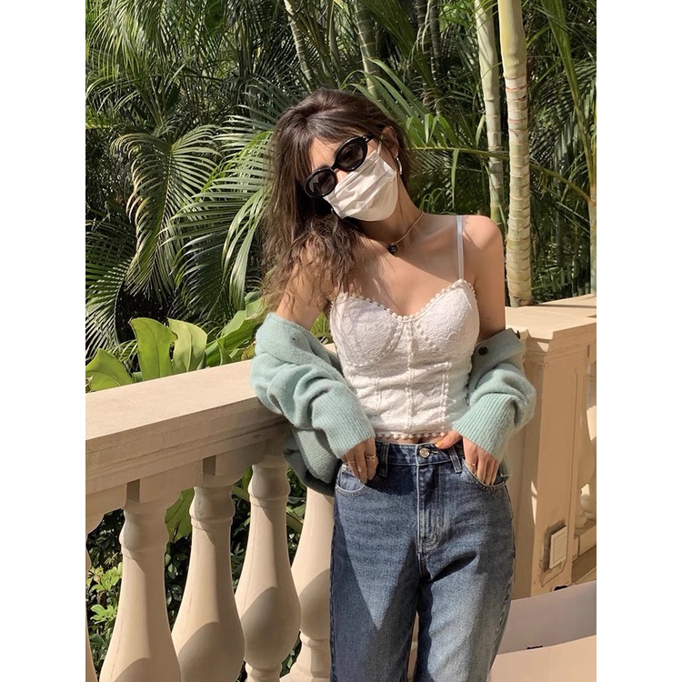 MS641 Áo hai dây ren corset cúp ngực