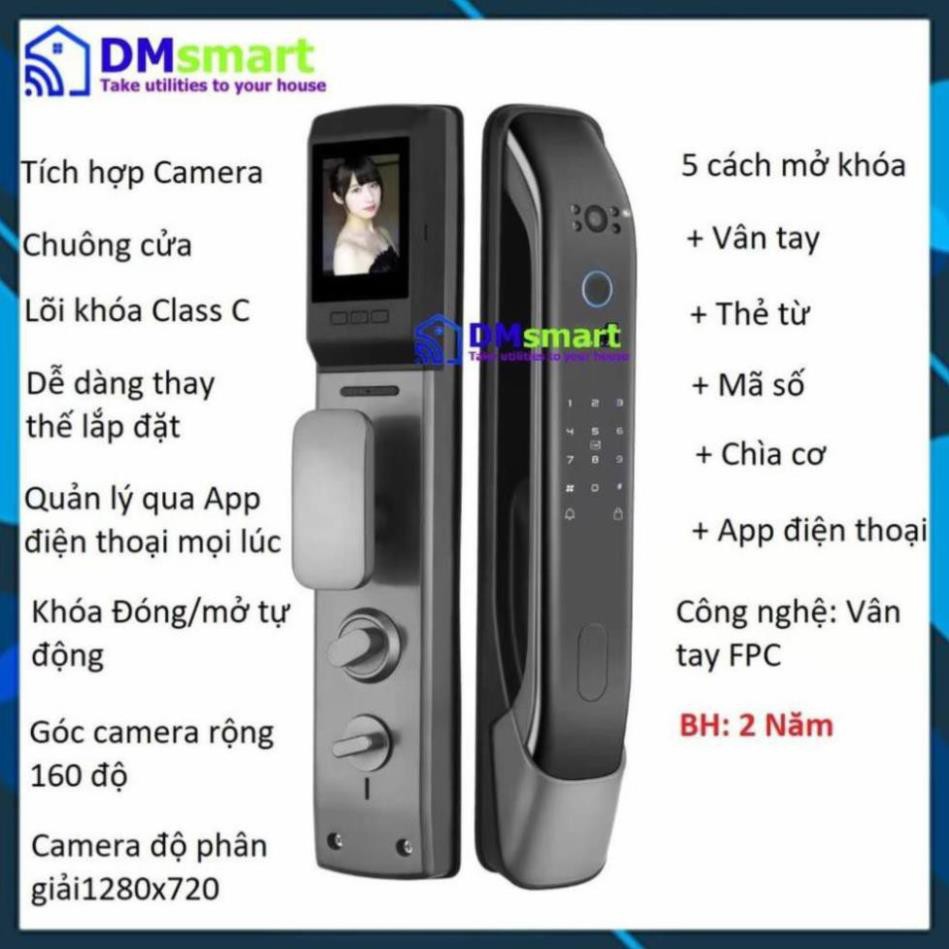 [Ảnh thật]Khóa cửa thông minh AZ-S800 NEW 2021 có App quản lý, camera, chuông cửa