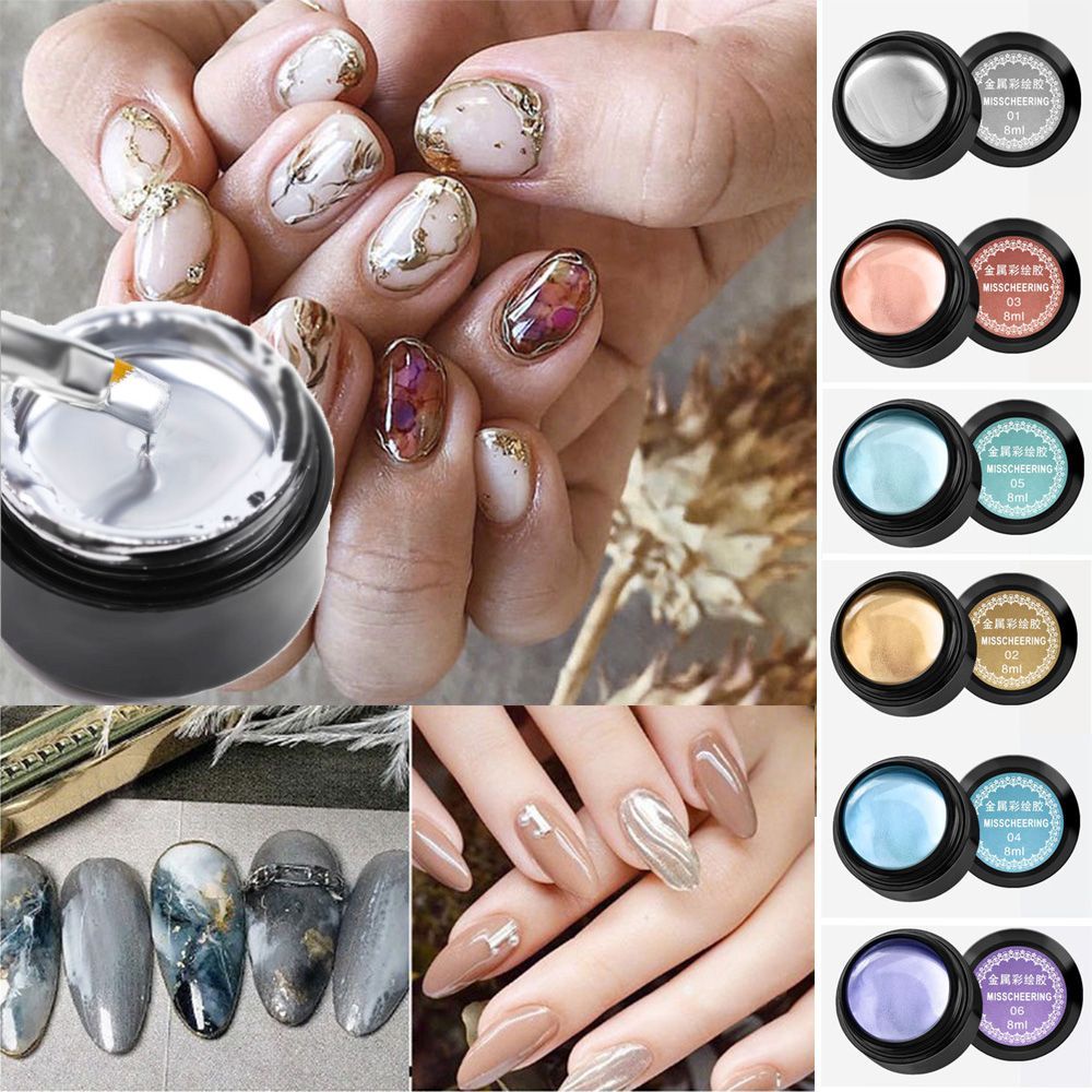 [Hàng mới về] Gel vẽ móng tay FALLFORBEAUTY màu ánh kim thời trang