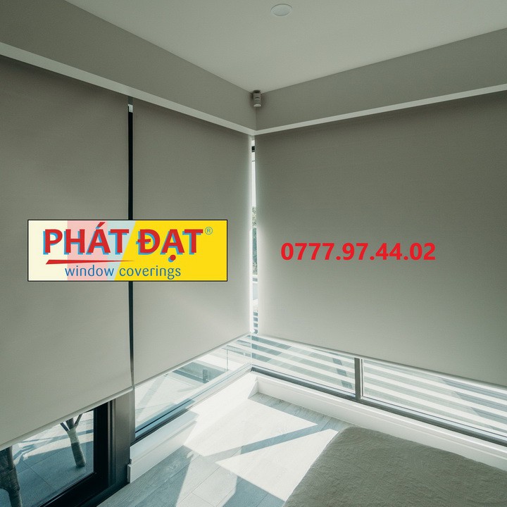 Rèm cửa, màn sáo, rèm sáo cuốn 6 màu, vải trơn 2 mặt chống nắng 100%