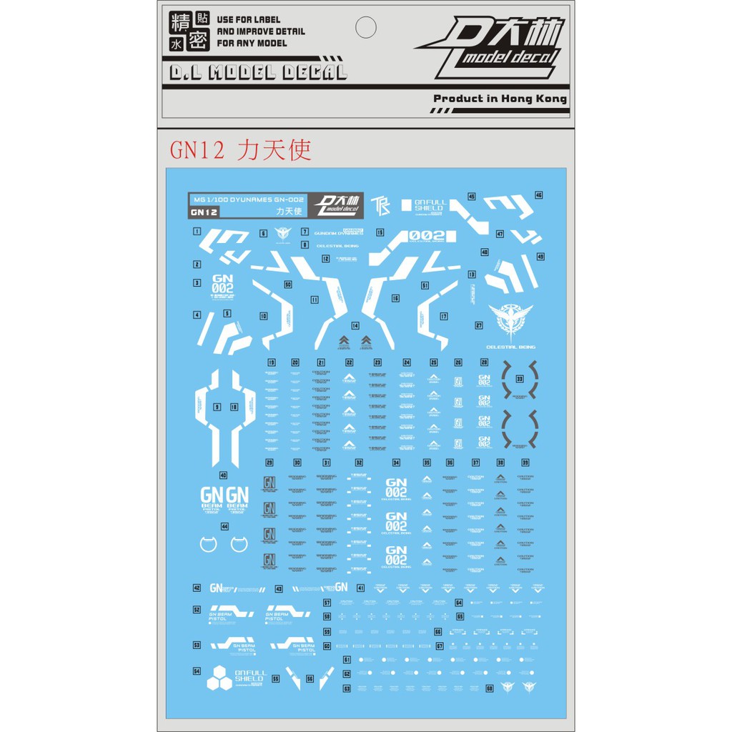 Decal nước MG 1/100 Gundam Dynames DL