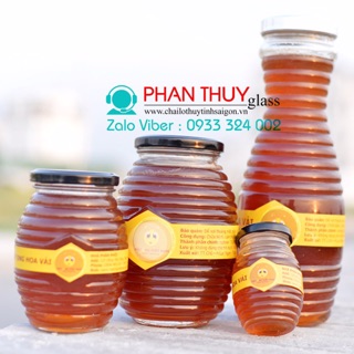 Hũ Thủy Tinh Hình Ong 200ml Nắp Thiết