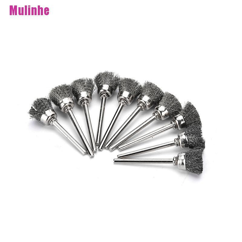 Bộ 10 Cọ Sợi Thép Không Gỉ Mini Cho Máy Xoay Dremel